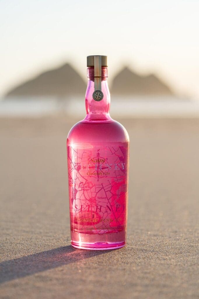 Saint Sithney Pink Gin On Beach